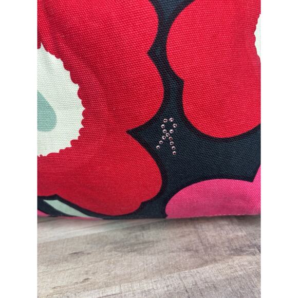 Marimekko red pink poppy floral canvas bag Breast Cancer Awareness Tote - Picture 6 of 12